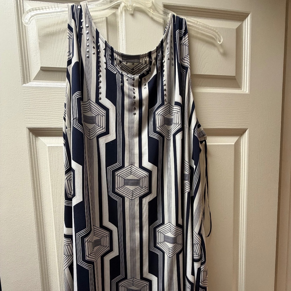 Alfani Woman Plus Size 3X Geometric Studded Tunic Top